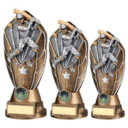 Bz/Silv Diamond Column + Cricket Batsman Disc & Plate (1in Cen) by Legacy Outfitters