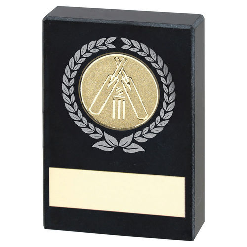 Black Marble With Silver/Gold Wreath, Cricket Insert And Plate - 64X44mm by Legacy Outfitters