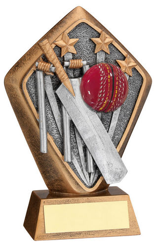 BRZ/GOLD DIAMOND HOLDER WITH CRICKET DISC WITH PLATE - 5.25in