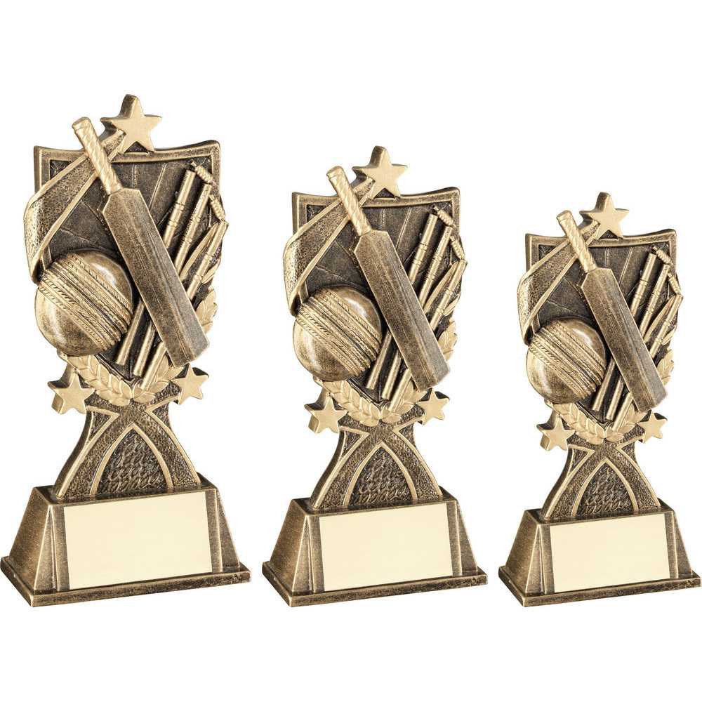 Brz/Gold Cricket 3 Star Wreath Series With Plate by Legacy Outfitters