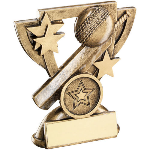 Brz/Gold Cricket Mini Cup With Plate (1in Centre) - 95mm by Legacy Outfitters
