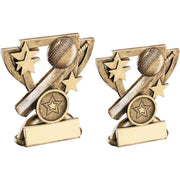 Brz/Gold Cricket Mini Cup With Plate (1in Centre) by Legacy Outfitters
