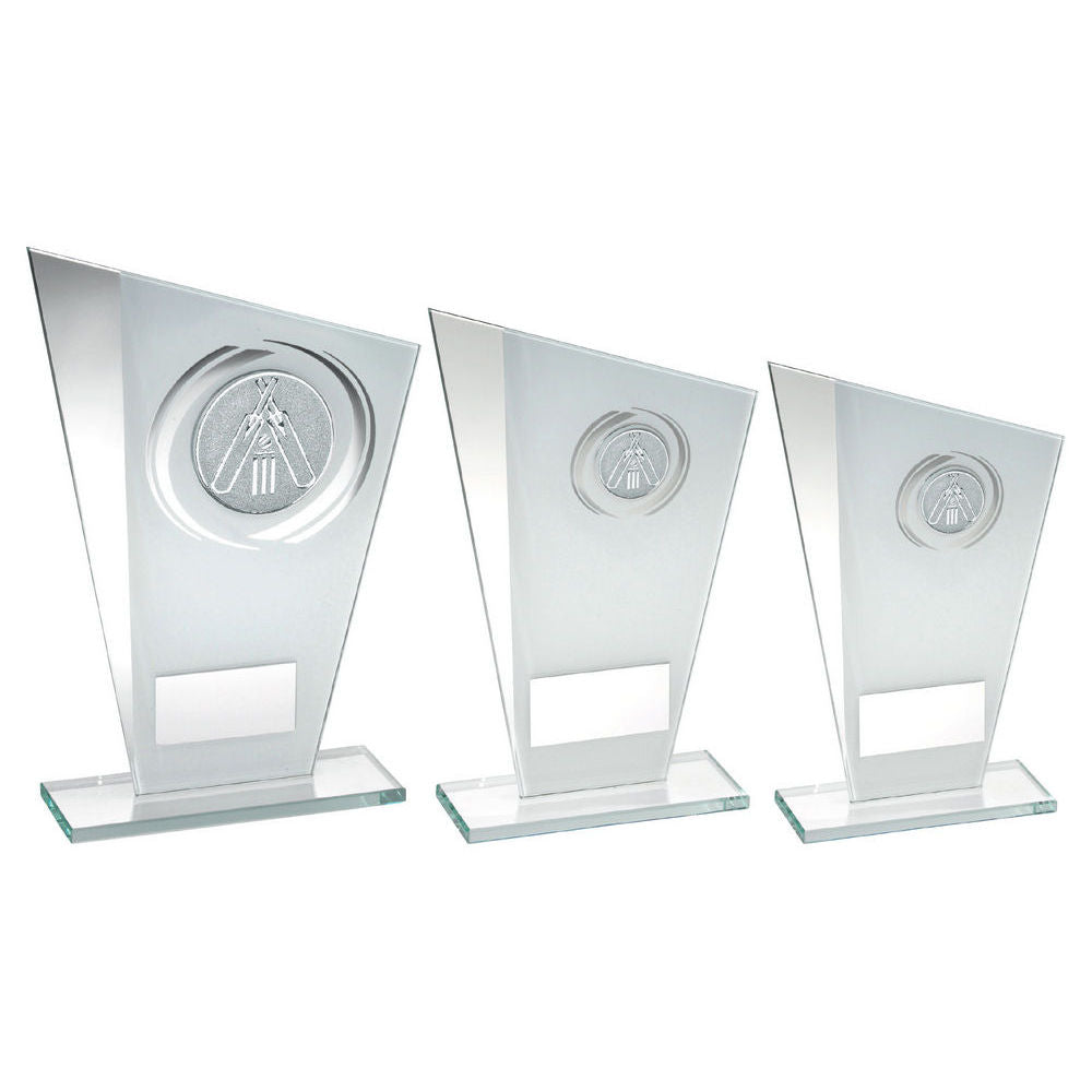 White/Silver Printed Glass Plaque With Cricket Insert And Plate by Legacy Outfitters