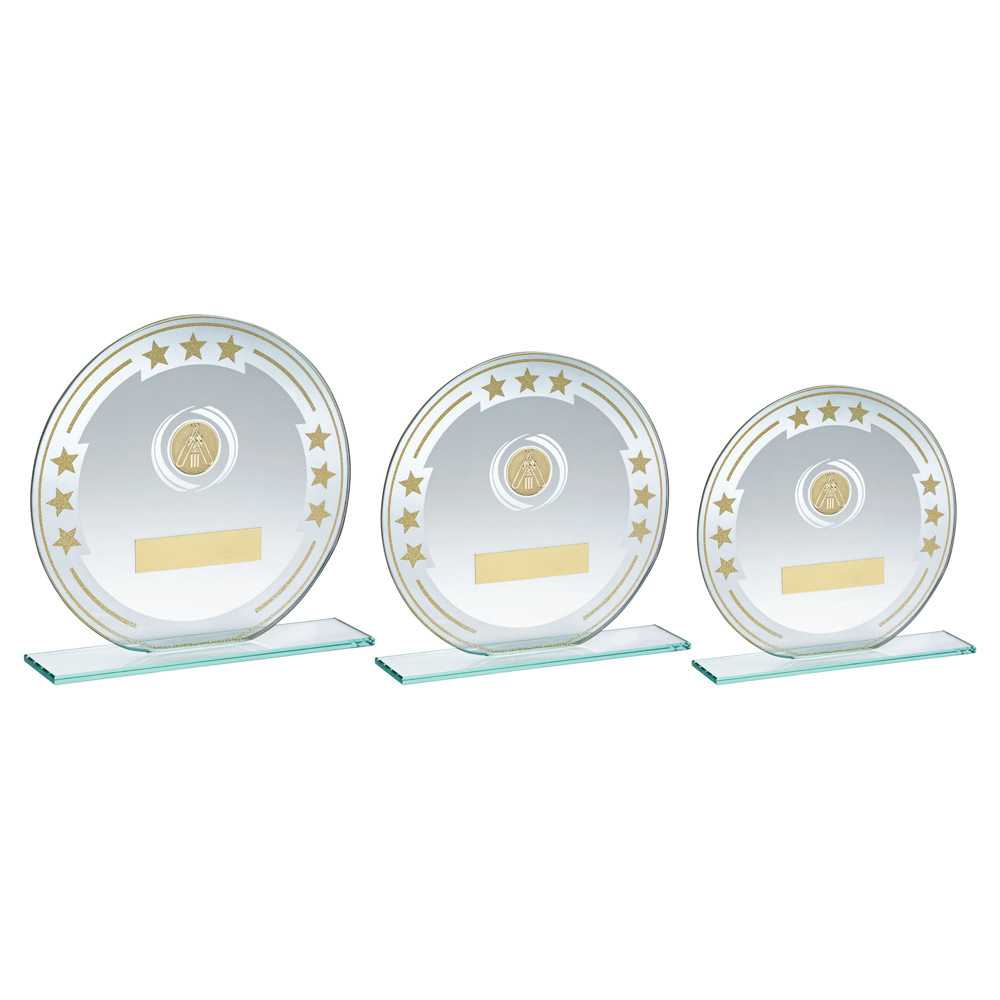 Jade/Silver/Gold Round Glass With Cricket Insert And Plate by Legacy Outfitters