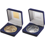 Blue Velvet Box And 70mm Medallion Cricket by Legacy Outfitters