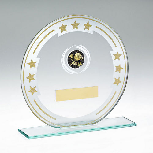 Jade/Silver/Gold Round Glass With Vinyl Padel Insert And Plate - 140mm by Legacy Outfitters
