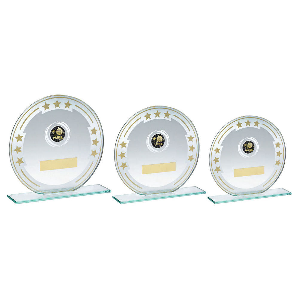 Jade/Silver/Gold Round Glass With Vinyl Padel Insert And Plate by Legacy Outfitters