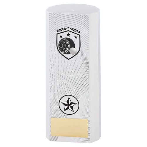 White Plastic Filled Column Lawn Bowls (1in Cen) - 152mm by Legacy Outfitters