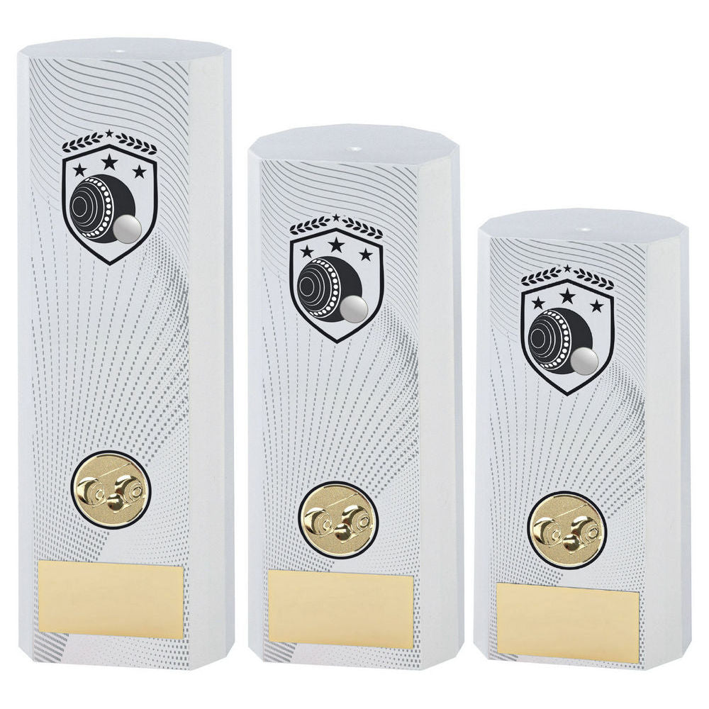White Plastic Filled Column Lawn Bowls (1in Cen) by Legacy Outfitters