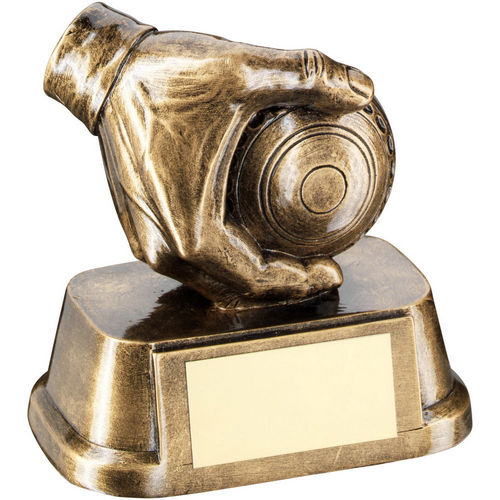 Brz/Gold Lawn Bowl In Hand With Plate - 89mm by Legacy Outfitters