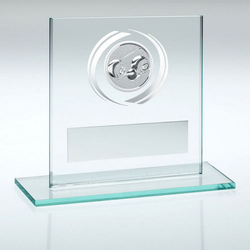 Jade/Silver Glass With Lawn Bowls Insert And Plate - 83mm by Legacy Outfitters