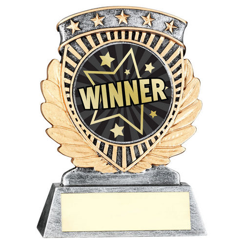 Pew/Gold 5 Star Holder With Vinyl Winner Insert & Plate - 95mm by Legacy Outfitters