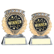 Pew/Gold 5 Star Holder With Vinyl Winner Insert & Plate by Legacy Outfitters