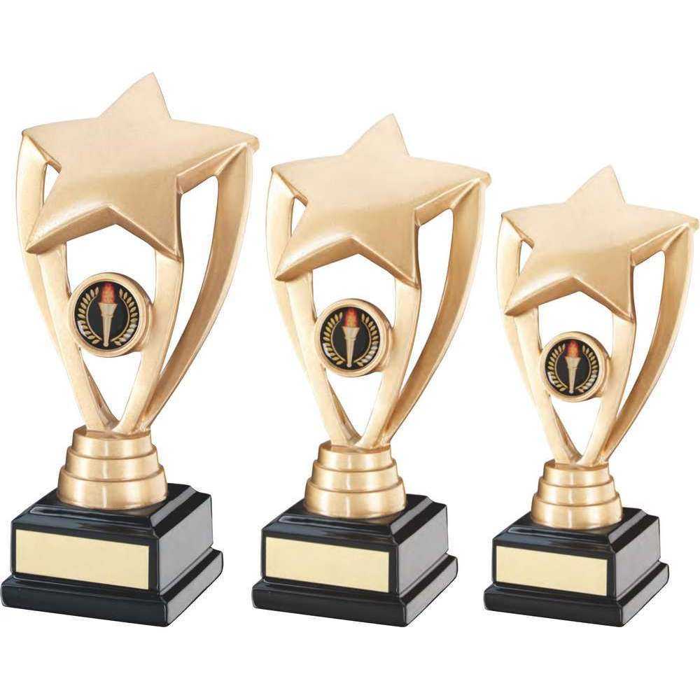 Gold Shooting Star Holder On Black Base With Plate (1in Centre) by Legacy Outfitters
