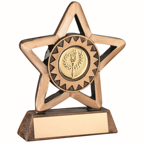 Brz/Gold Resin Generic Mini Star With Plate (1in Centre) - 95mm by Legacy Outfitters