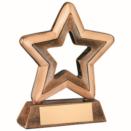 Brz/Gold Resin Generic Mini Star With Plate - 95mm by Legacy Outfitters