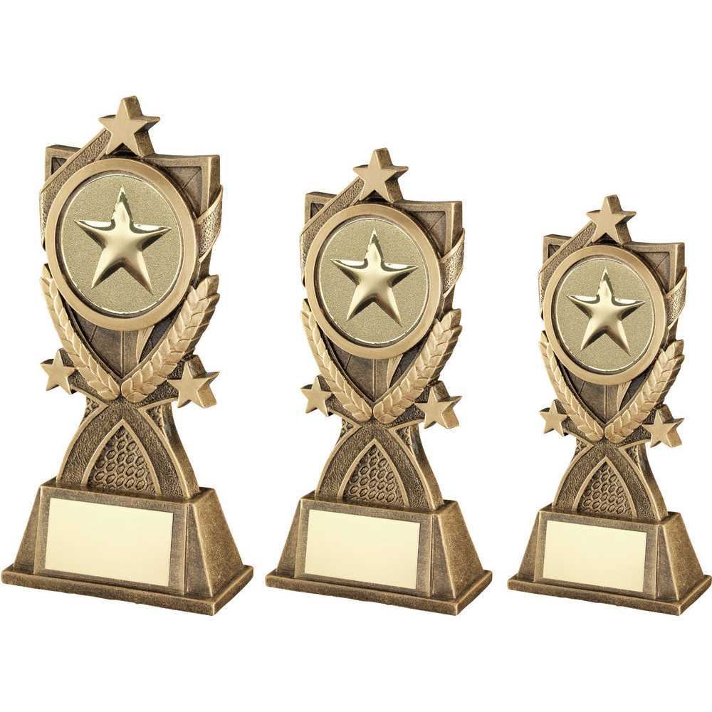 Brz/Gold Generic 3 Star Wreath Series With Plate (2in Centre) by Legacy Outfitters