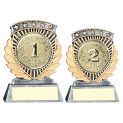 Pewter/Gold 5 Star Holder With Plate (2in Cen) by Legacy Outfitters