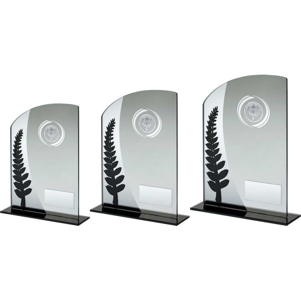 Jade Glass Plaque With Black/Silver Detail With Plate (1in Centre) by Legacy Outfitters