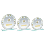 Jade Round Glass With Silver/Gold Detail And Plate (1in Centre) by Legacy Outfitters