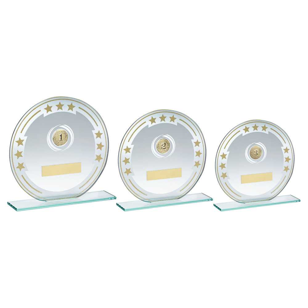 Jade Round Glass With Silver/Gold Detail And Plate (1in Centre) by Legacy Outfitters