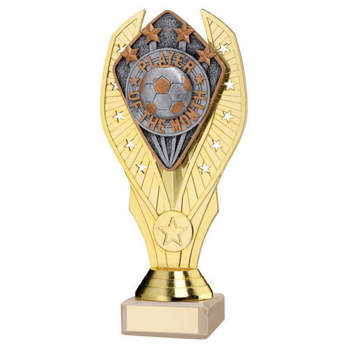 GOLD HOLDER + PLAYER OF THE MONTH DISC & CREAM MARBLE TROPHY (1in CEN)