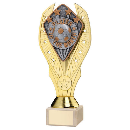 GOLD HOLDER + PLAYER OF THE MONTH DISC & CREAM MARBLE TROPHY (1in CEN)