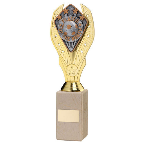 GOLD HOLDER + PLAYER OF THE MONTH DISC & CREAM MARBLE TROPHY (1in CEN)