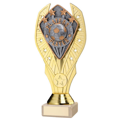 GOLD HOLDER + PLAYERS' PLAYER DISC & CREAM MARBLE TROPHY (1in CEN)