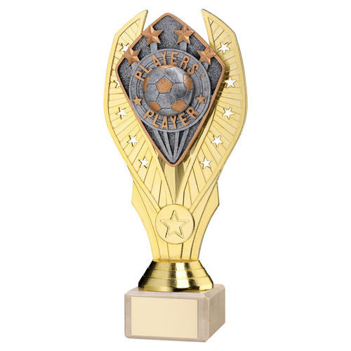 GOLD HOLDER + PLAYERS' PLAYER DISC & CREAM MARBLE TROPHY (1in CEN)