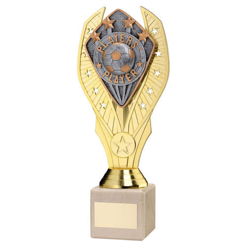 GOLD HOLDER + PLAYERS' PLAYER DISC & CREAM MARBLE TROPHY (1in CEN)