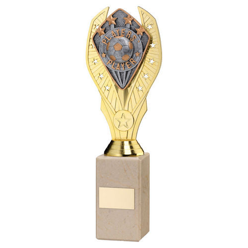 GOLD HOLDER + PLAYERS' PLAYER DISC & CREAM MARBLE TROPHY (1in CEN)