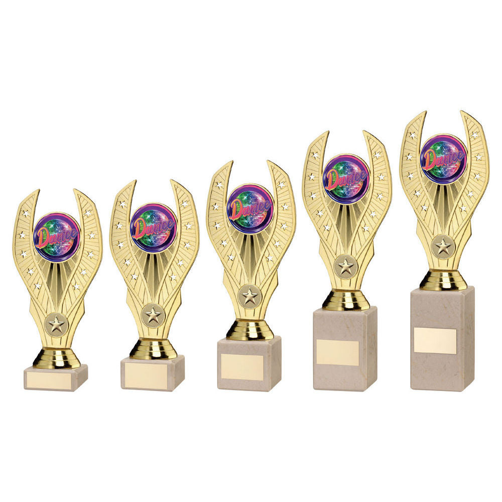 Gold Plastic Holder On Cream Marble Trophy (1in & 2in/Rd) by Legacy Outfitters
