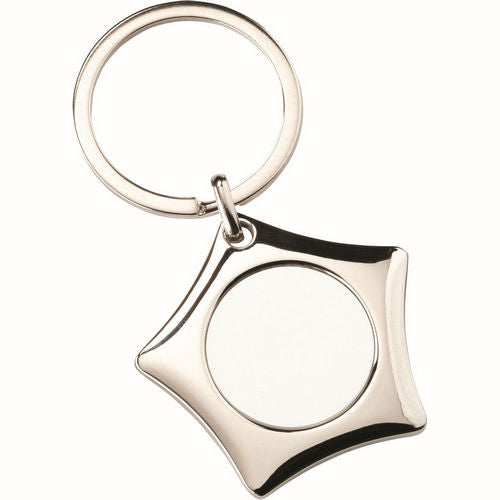 METAL STAR KEYRING (1in CENTRE) - 1.75in