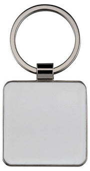 METAL SQUARE KEY FOB WITH WHITE FILL (FOR SUBLIMATION) - 2in
