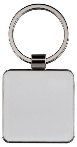 METAL SQUARE KEY FOB WITH WHITE FILL (FOR SUBLIMATION) - 2in