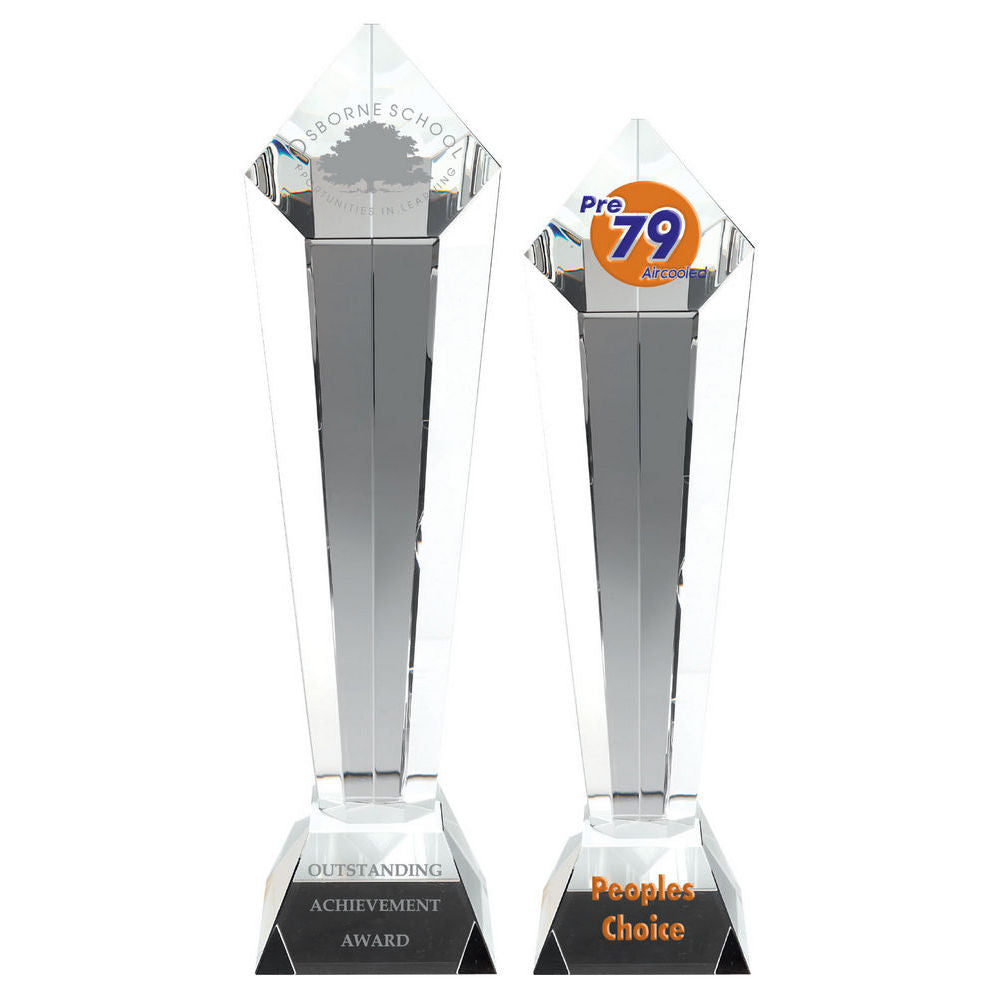 Clear Glass Pentagon Column On Base by Legacy Outfitters