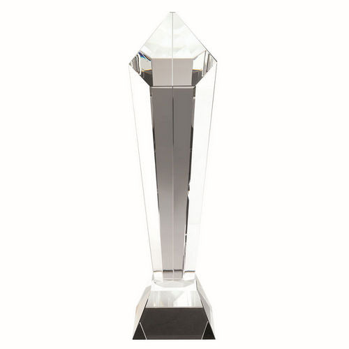 Clear Glass Pentagon Column On Base - 349mm by Legacy Outfitters