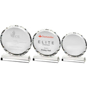 Clear Glass Circle With Faceted Edge On Base (25mm Thick) by Legacy Outfitters