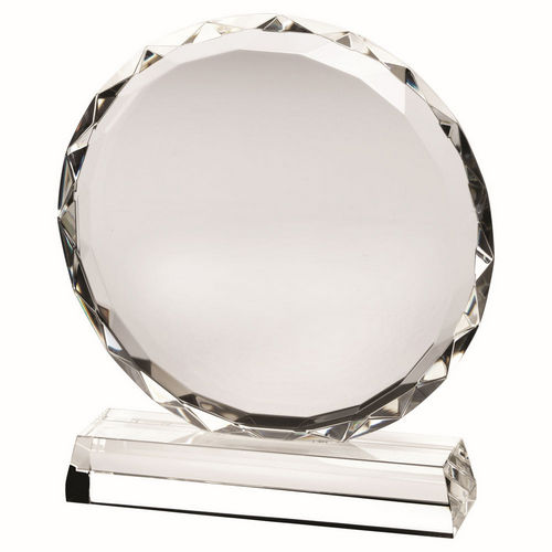 Clear Glass Circle With Faceted Edge On Base (25mm Thick) - 203mm by Legacy Outfitters