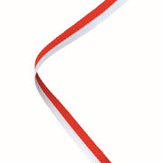 NARROW MEDAL RIBBON RED/WHITE - 30 x 0.4in
