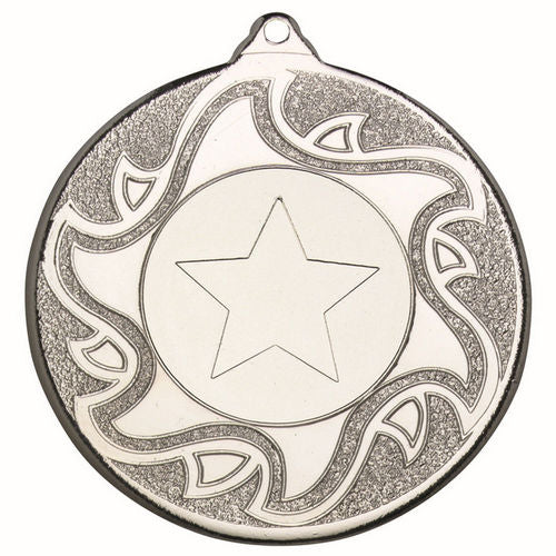 Sunshine Medal (1in Centre) - 50mm - Silver by Legacy Outfitters