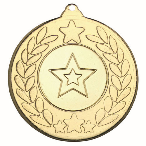 Stars And Wreath Medal (1in Centre) - 50mm - Gold by Legacy Outfitters