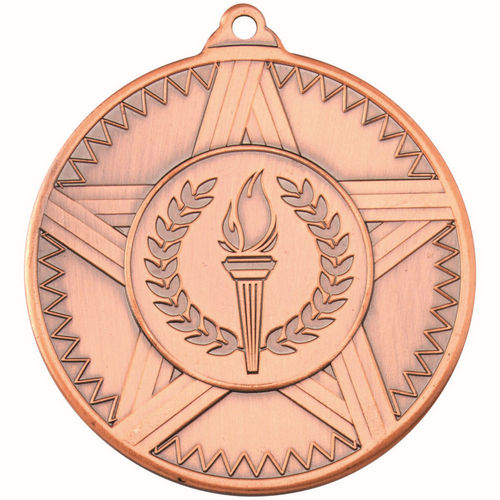 Striped Star Medal (1in Centre) - 50mm - Bronze by Legacy Outfitters