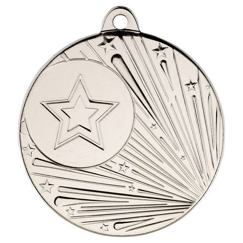 Shooting Star Medal (1in Centre) - 50mm - Silver by Legacy Outfitters