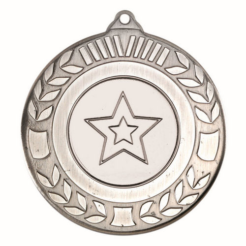 Wreath Medal (1in Centre) - 50mm - Antique Silver by Legacy Outfitters