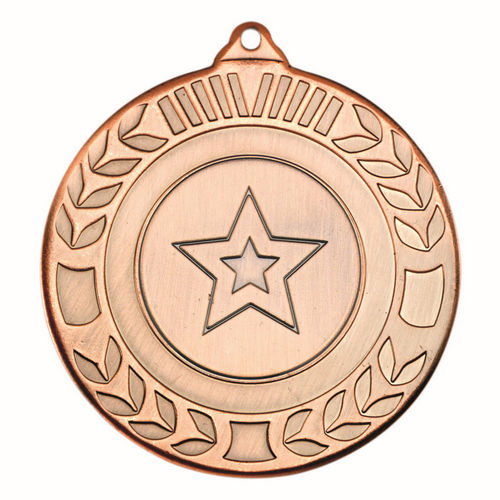 Wreath Medal (1in Centre) - 50mm - Bronze by Legacy Outfitters