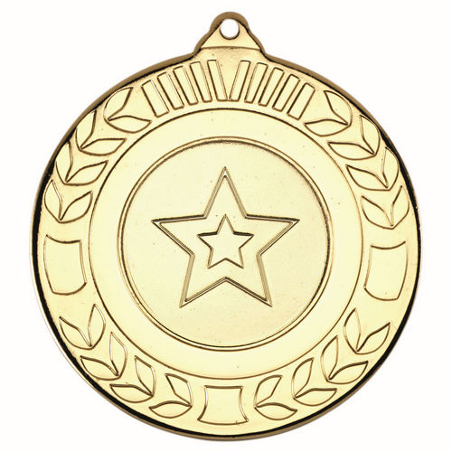 Wreath Medal (1in Centre) - 50mm - Gold by Legacy Outfitters