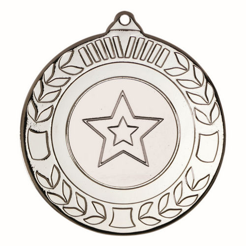 Wreath Medal (1in Centre) - 50mm - Silver by Legacy Outfitters