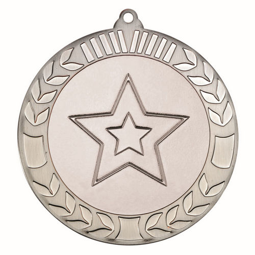 Wreath Medal (2in Centre) - 70mm - Antique Silver by Legacy Outfitters